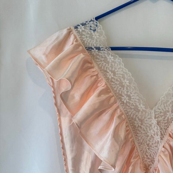 Vtg Lily of France Womens Lingerie Sz M Pink Lace Coquette Romantic Satin Teddy - Picture 5 of 10